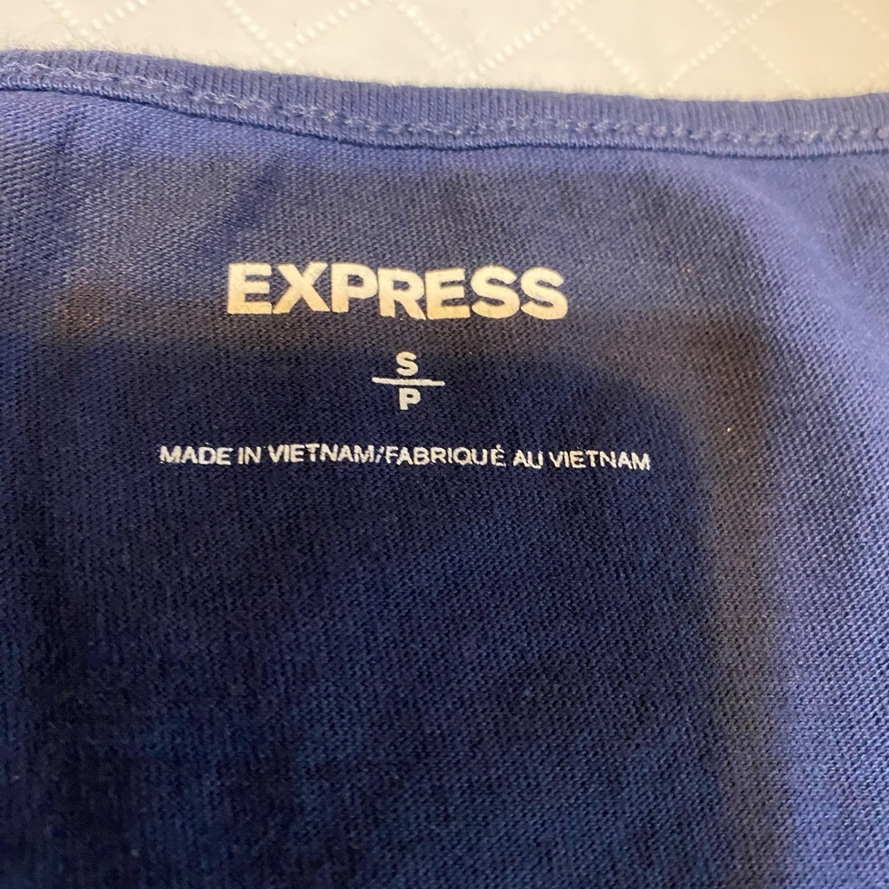 Express Blue Ruffled Tank Top - Picture 4 of 7